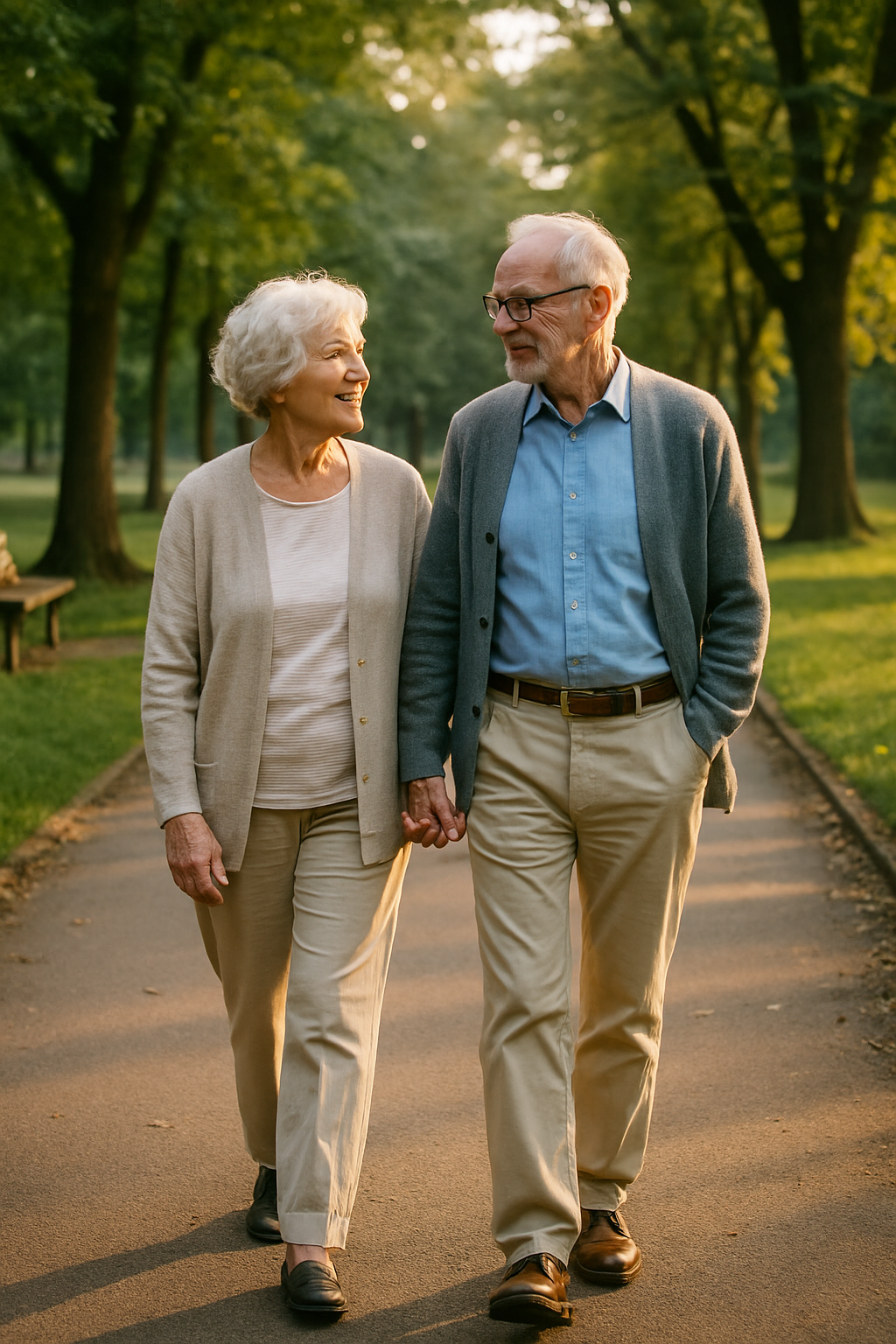 Couple de retraités se promenant